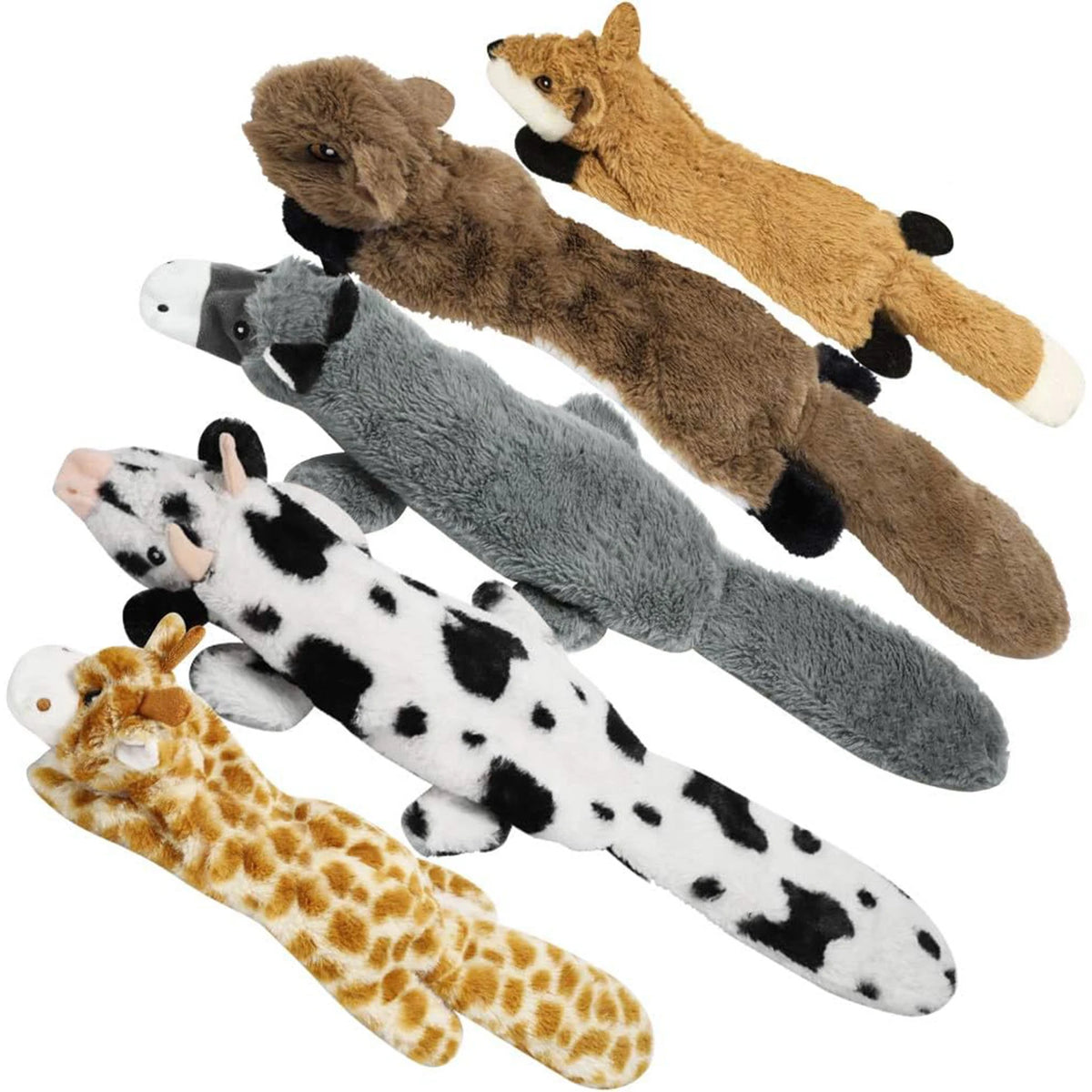 Squeaky Dog Toys No Stuffing, Crinkle Plush Puppy Toys for Small Medium Large Dogs, Interactive Boredom Toys