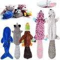 Squeaky Dog Toys No Stuffing, Crinkle Plush Puppy Toys for Small Medium Large Dogs, Interactive Boredom Toys