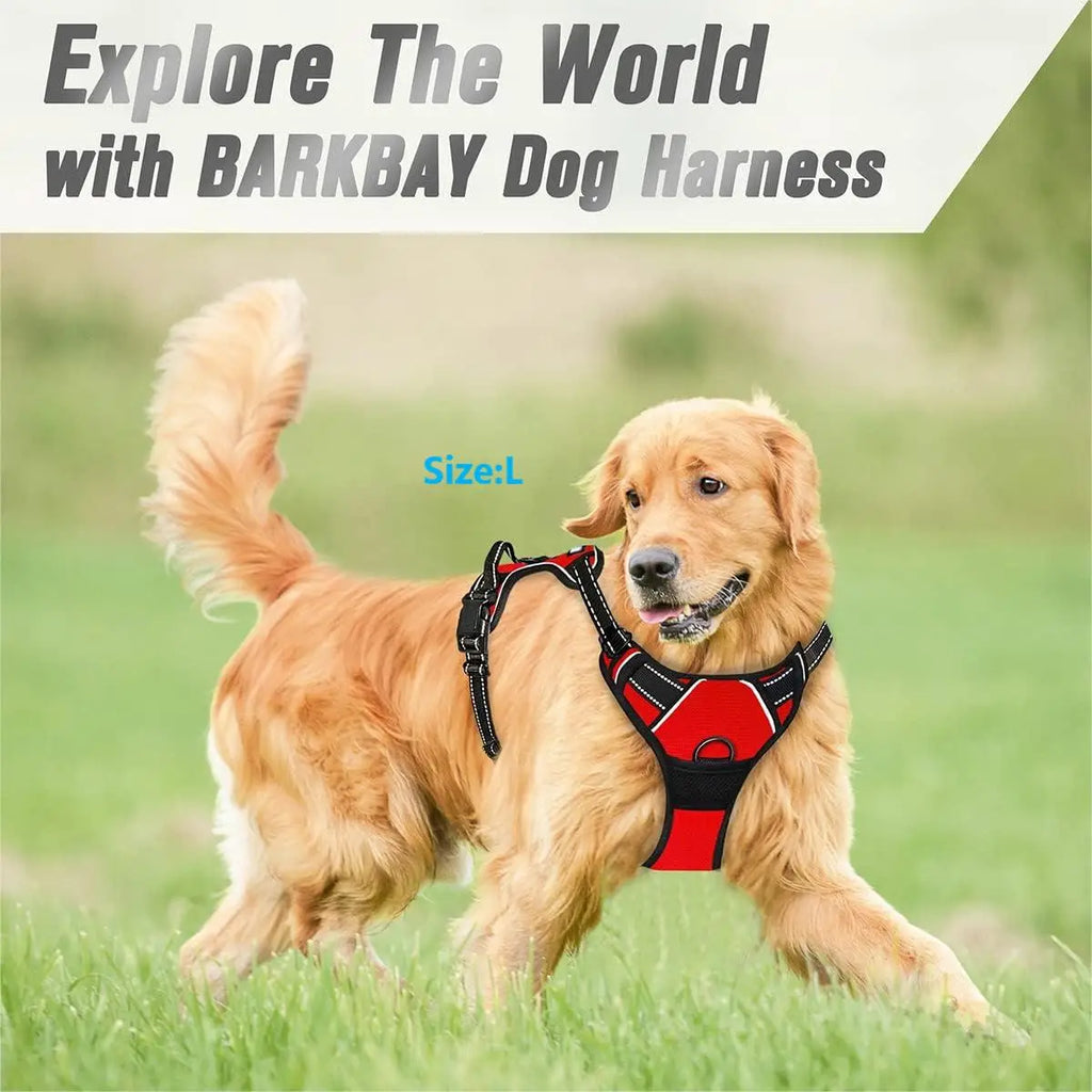 RoverGrip™ Pro No Pull Dog Harness - Adjustable Reflective Vest with Front Clip & Control Handle for Medium to Large Dogs