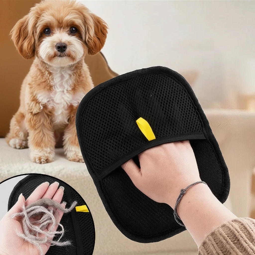 Pet Hair Remover Glove – Static Dedusting Brush for Dogs, Sofa & Carpet