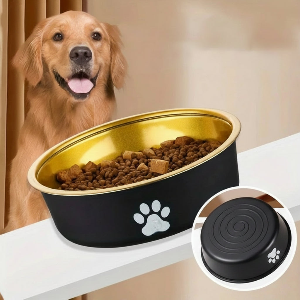 Anti-Slip Stainless Steel Dog Bowls — Food & Water Feeders for Small, Medium & Large Dogs"