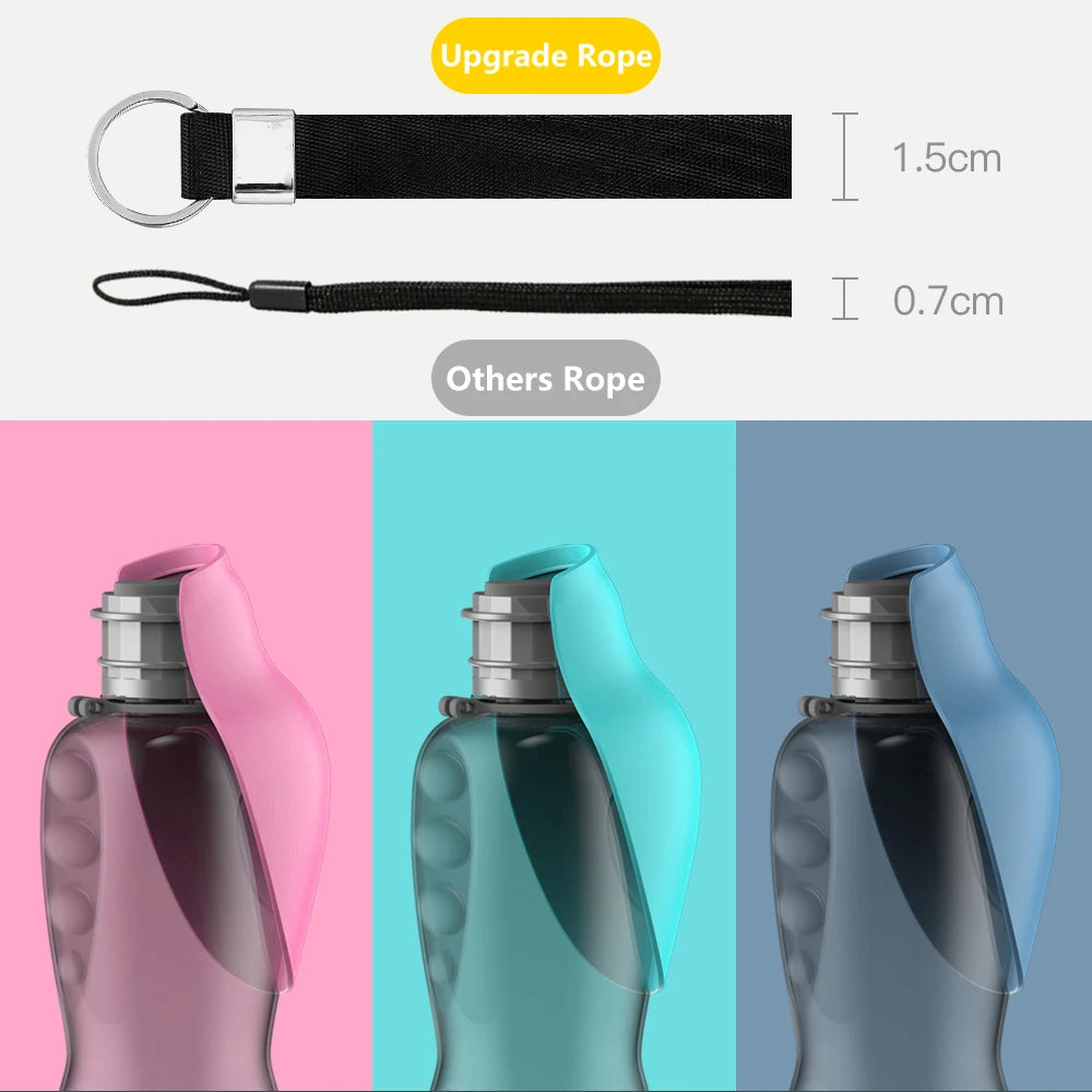Portable Dog Water Bottle 800ml – Travel Drinking Bowl for Small, Medium & Large Dogs, Puppies
