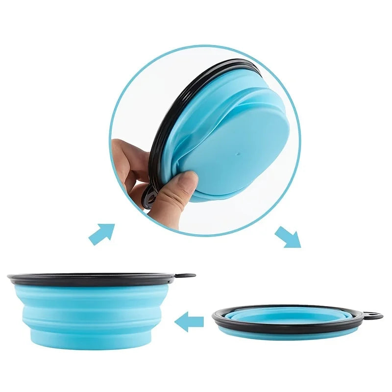 Collapsible Silicone Pet Bowl — Portable Travel Food & Water Bowl for Small Dogs