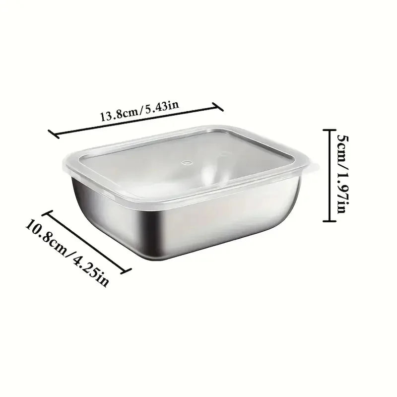 5-Piece Stainless Steel Food Storage Container Set | Stackable Meal Prep Lunch Boxes