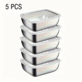 5-Piece Stainless Steel Food Storage Container Set | Stackable Meal Prep Lunch Boxes