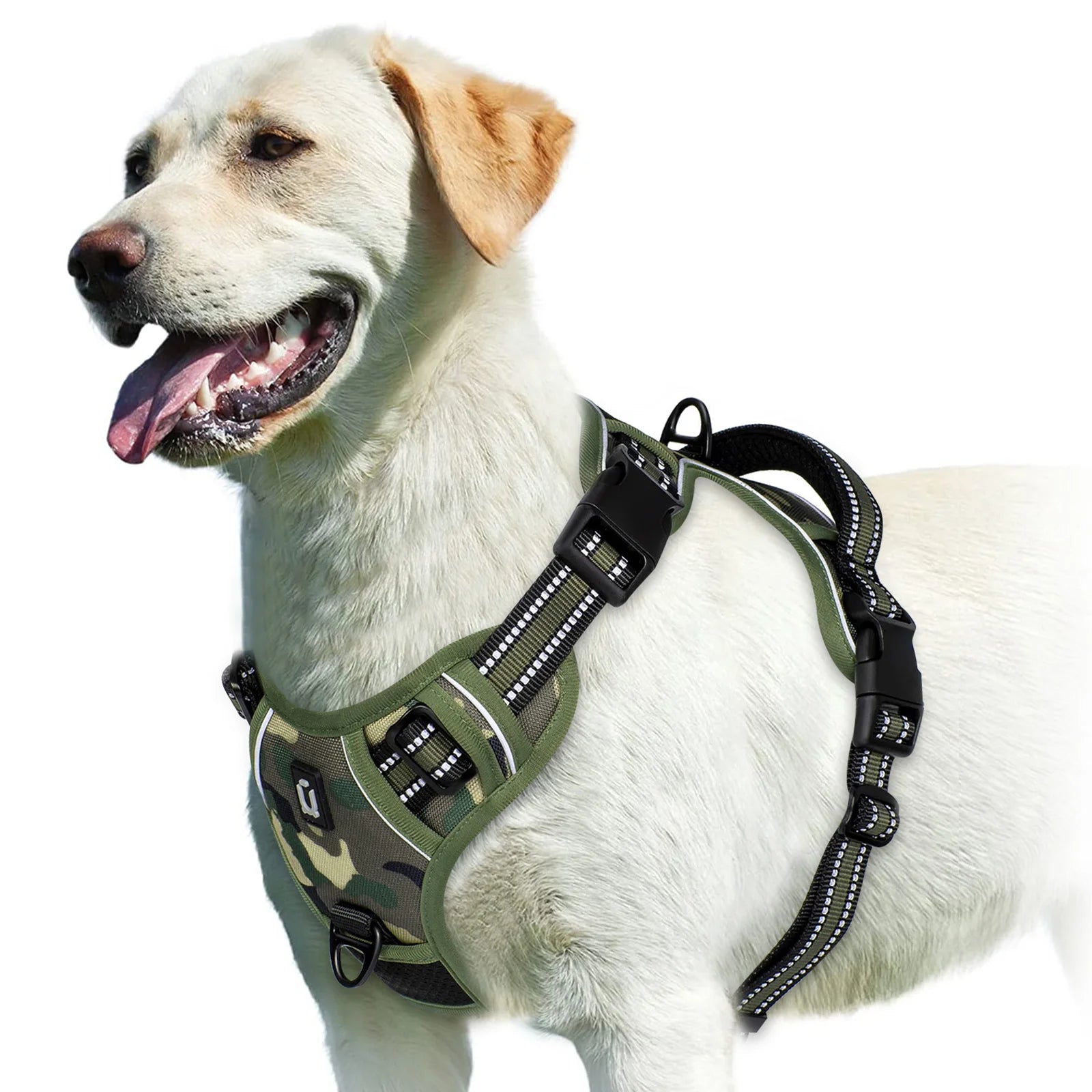 No Pull Dog Harness – Reflective Adjustable Pet Vest with Front Clip & Control Handle
