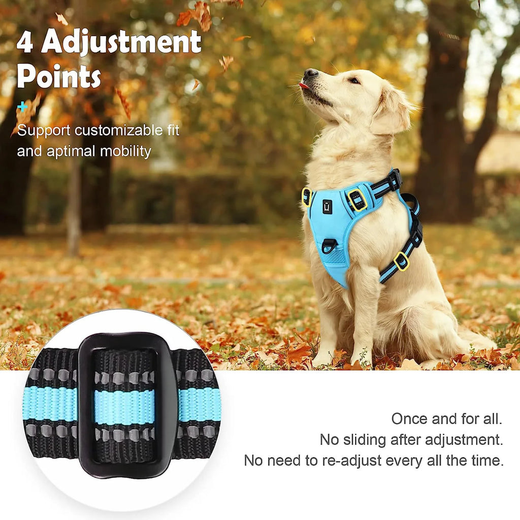 No Pull Dog Harness – Reflective Adjustable Pet Vest with Front Clip & Control Handle