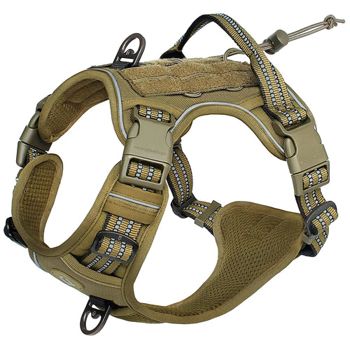 Tactical Dog Harness – No Pull Adjustable MOLLE Vest for Medium & Large Dogs