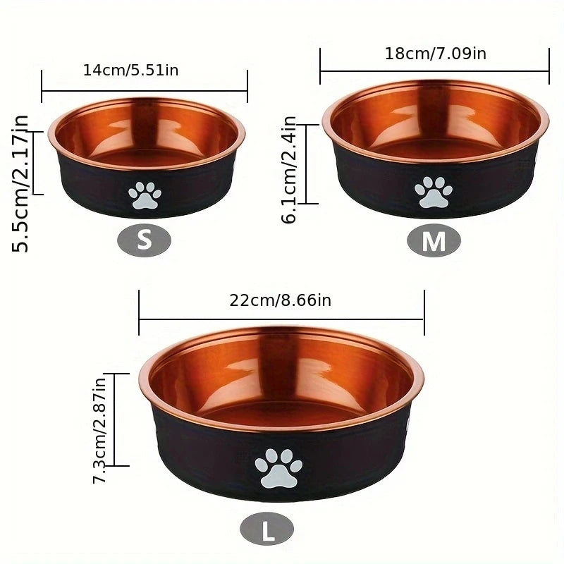 Anti-Slip Stainless Steel Dog Bowls — Food & Water Feeders for Small, Medium & Large Dogs"