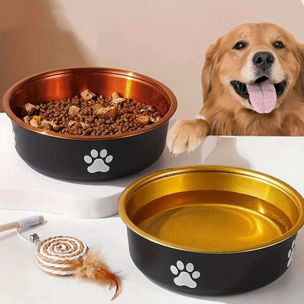 Anti-Slip Stainless Steel Dog Bowls — Food & Water Feeders for Small, Medium & Large Dogs"