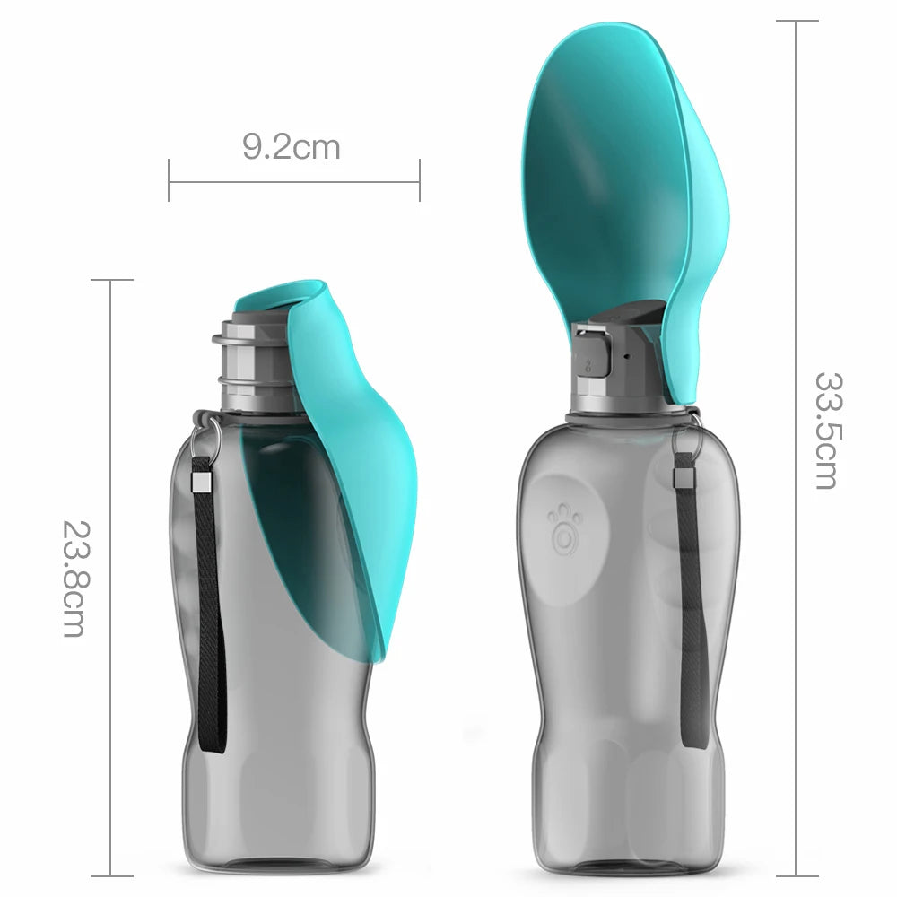 Portable Dog Water Bottle 800ml – Travel Drinking Bowl for Small, Medium & Large Dogs, Puppies
