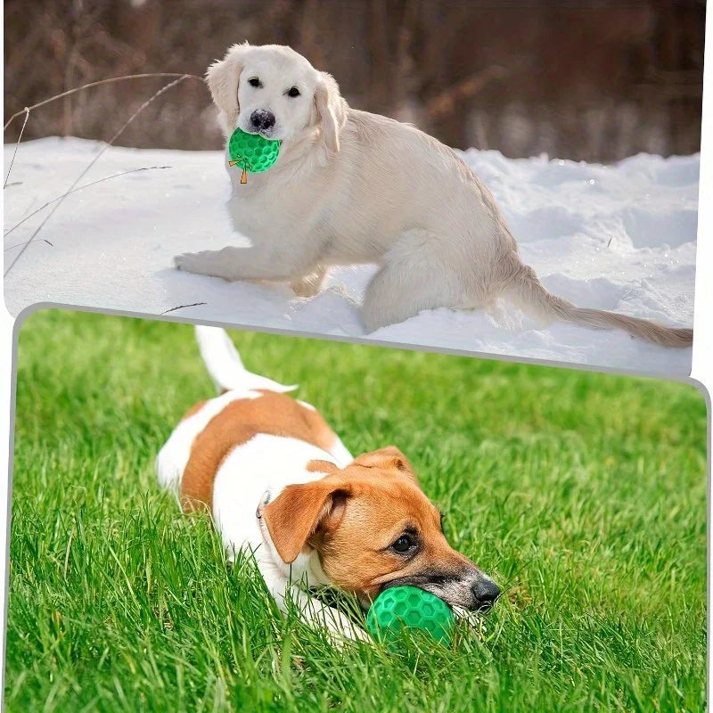 Durable Rubber Dog Chew Ball, Squeaky Toy for Aggressive Chewers, Beef Flavor