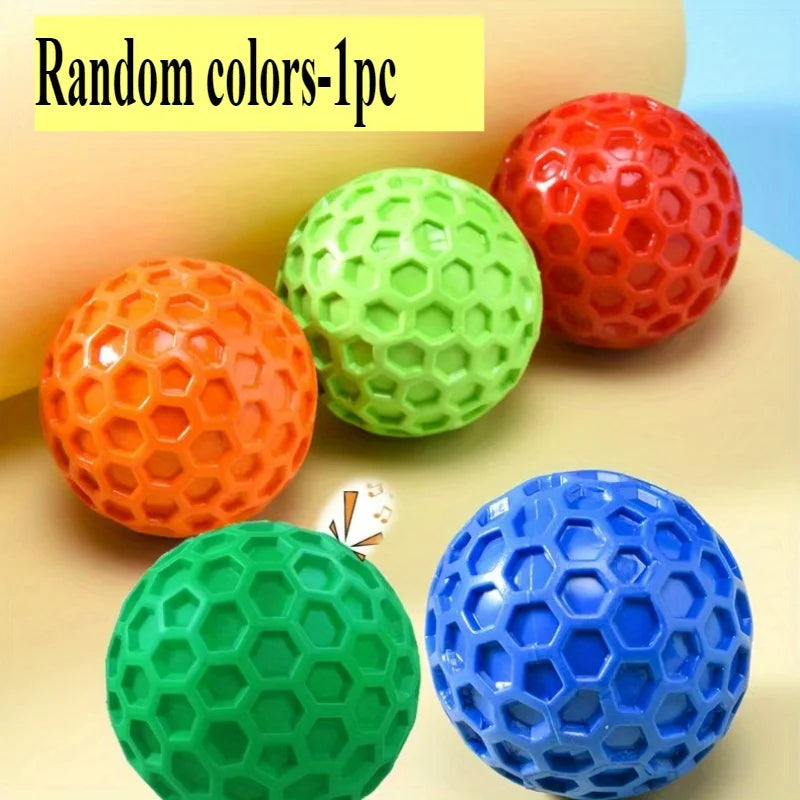 Durable Rubber Dog Chew Ball, Squeaky Toy for Aggressive Chewers, Beef Flavor
