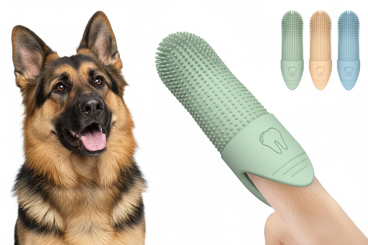 360° Finger Toothbrush for Dogs – Soft Food-Grade Silicone Dental Cleaner