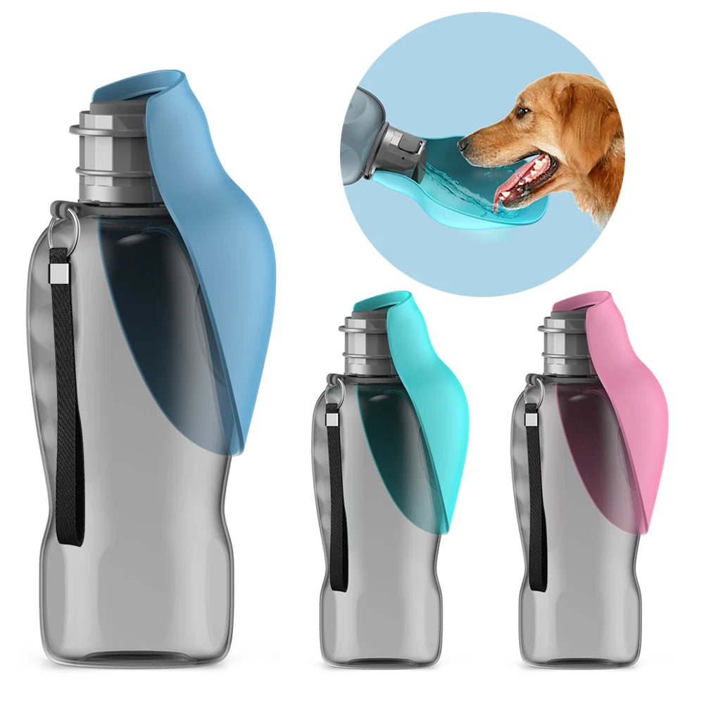 Portable Dog Water Bottle 800ml – Travel Drinking Bowl for Small, Medium & Large Dogs, Puppies