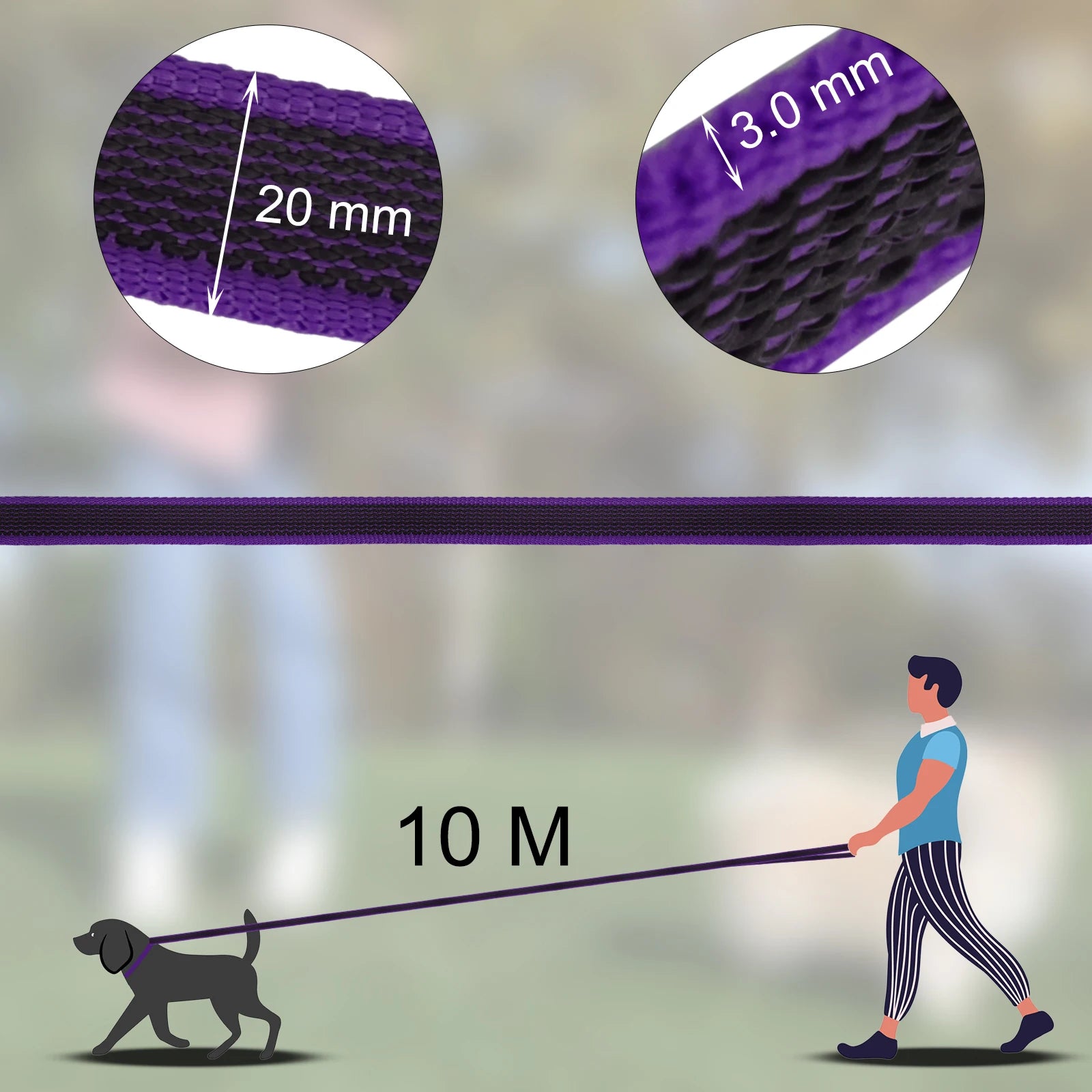 Long Dog Training Lead (1.5M–15M) – Durable & Adjustable