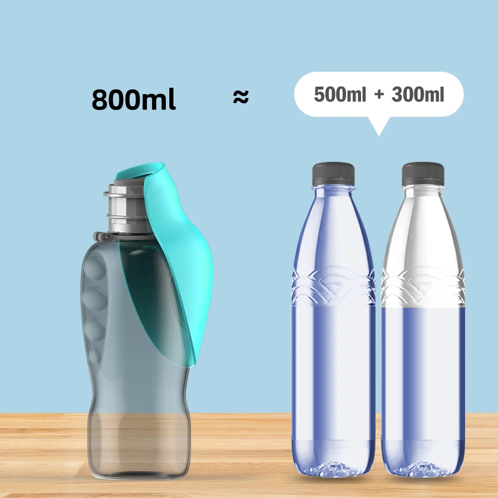 Portable Dog Water Bottle 800ml – Travel Drinking Bowl for Small, Medium & Large Dogs, Puppies