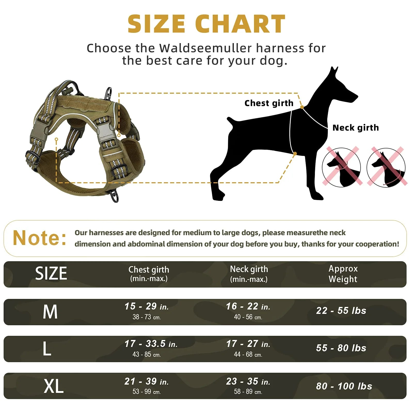 Tactical Dog Harness – No Pull Adjustable MOLLE Vest for Medium & Large Dogs