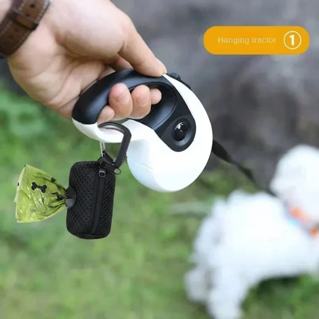 Dog Poop Bag Dispenser – Hanging Poop Bag Holder with Leash Attachment, Includes Bags, Pet Supplies for Walking